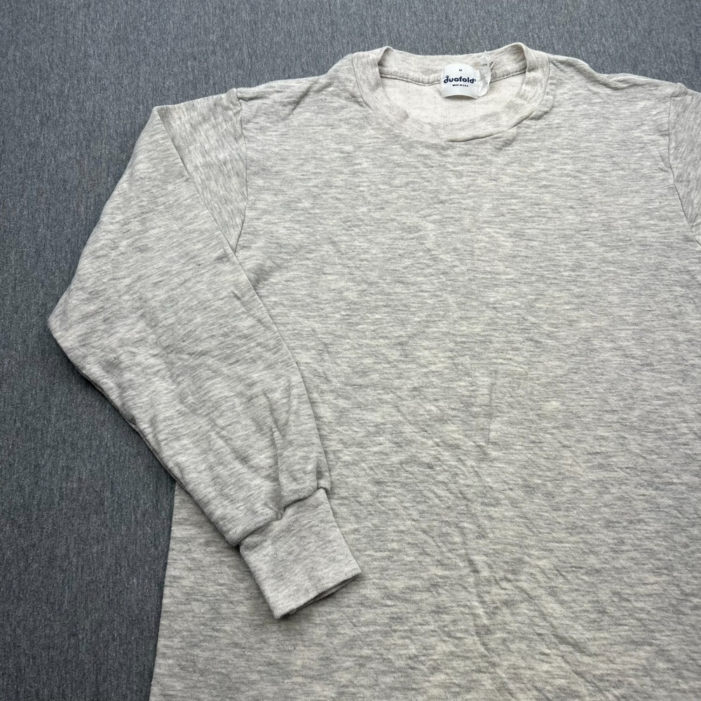 Duofold Thermal Lined Long Sleeve Shirt Mens Medium Gray Cotton Wool Nylon Hunt